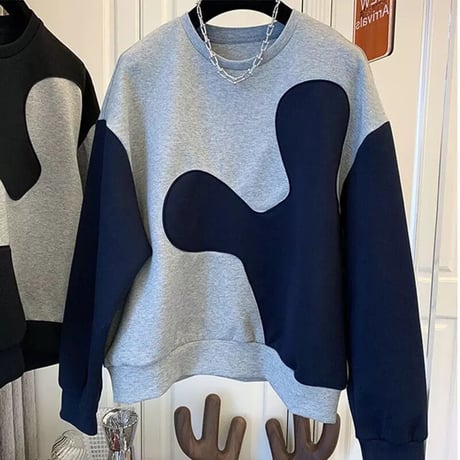 ドロップショルダー カラーデザインスウェット 2色展開