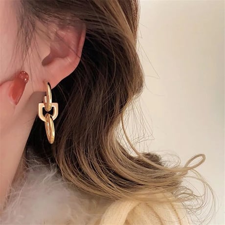 リングチェーン ピアス 2色展開