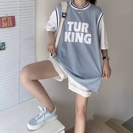 スポーティロゴ ルーズTシャツ 3色展開