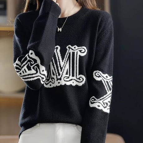 ビッグロゴ カシミヤニット 4色展開