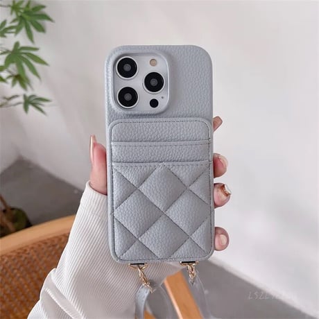 カードケース キルティングストラップiPhoneケース 8色展開