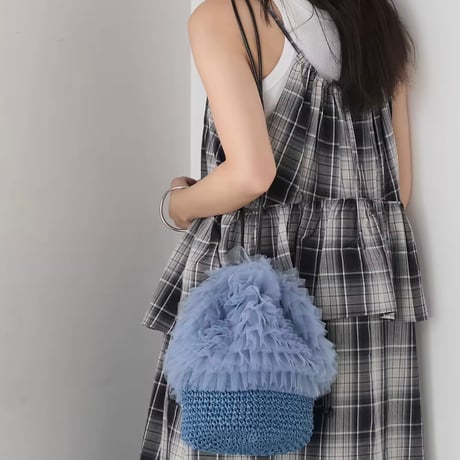 チュールバケットバッグ 4色展開