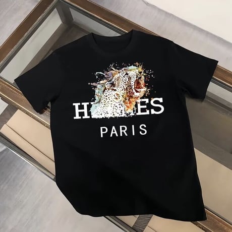 【Black Mサイズ即納】レインボーチーター コットンTシャツ 2色展開