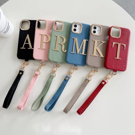 【カスタム】ゴールドアルファベット iPhoneケース 6色展開