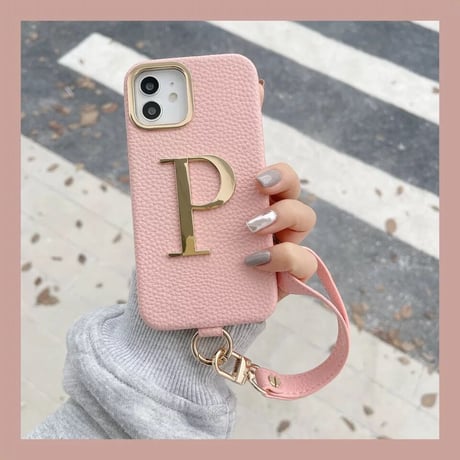 【カスタム】ゴールドアルファベット iPhoneケース 6色展開
