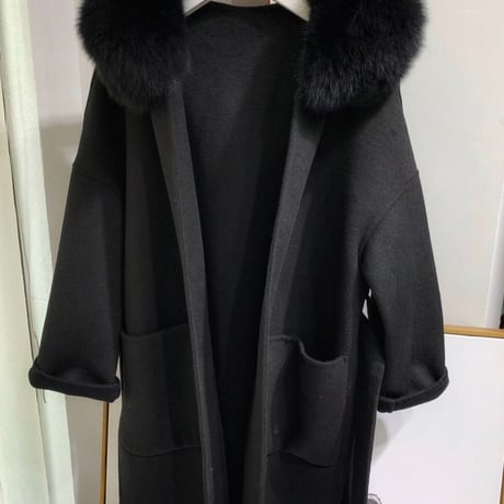 【高品質】フォックスファー カシミヤウールコート 5色展開
