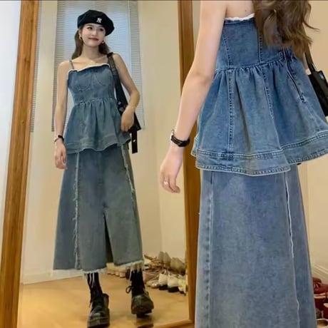 フリンジデニムセットアップ