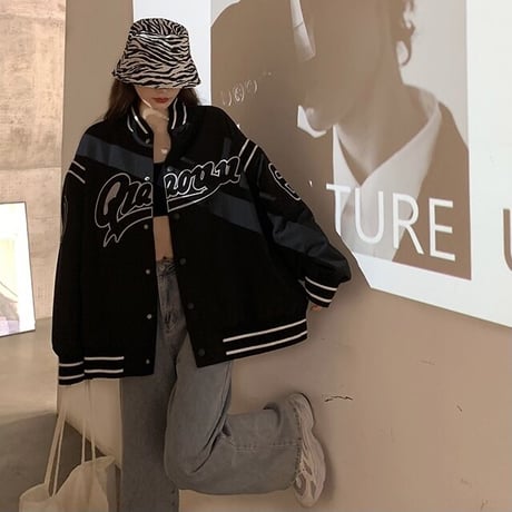 ロゴ オーバー ブルゾン 3色展開