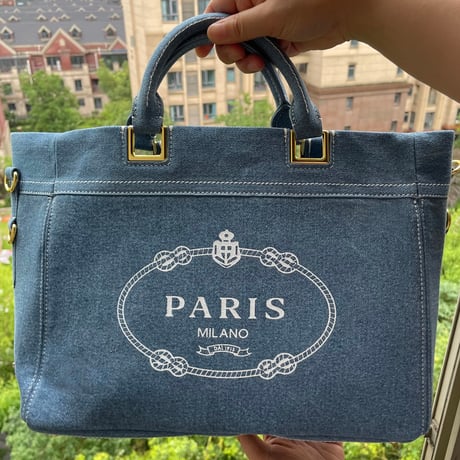 PARISデニムトートバッグ