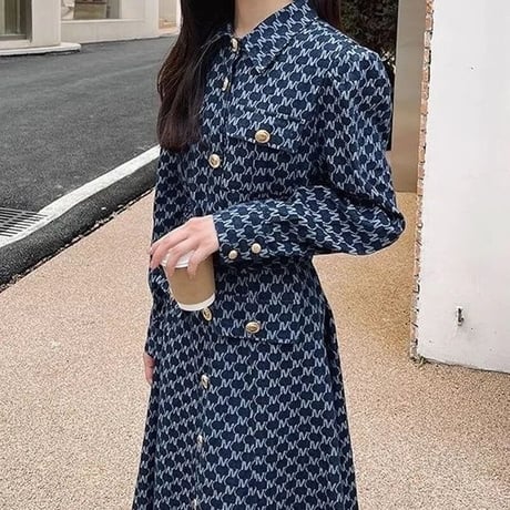 イニシャルデザイン デニムワンピース