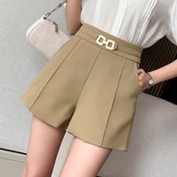 【Beigh Sサイズ即納】ゴールドモチーフ ハイウエストショートパンツ 3色展開