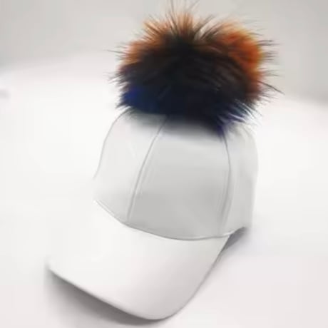 ポンポンファーエコレザーキャップ 9色展開