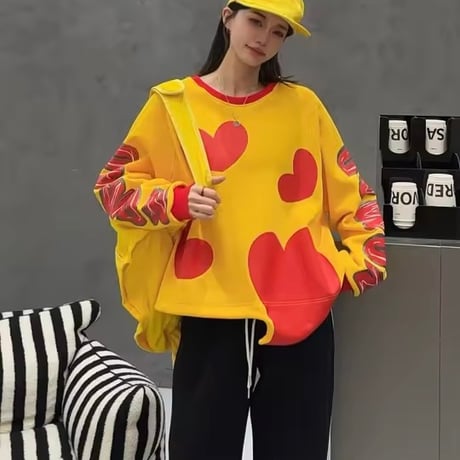 ビッグハートスウェットトップス 4色展開
