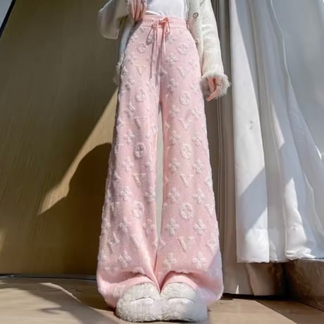 フラワーニットパンツ 4色展開