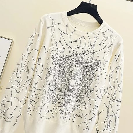 サインステッチ ニット 2色展開