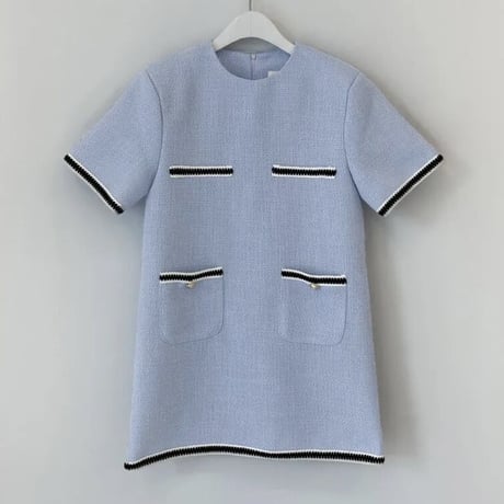 サマーツイード ステッチワンピース 2色展開