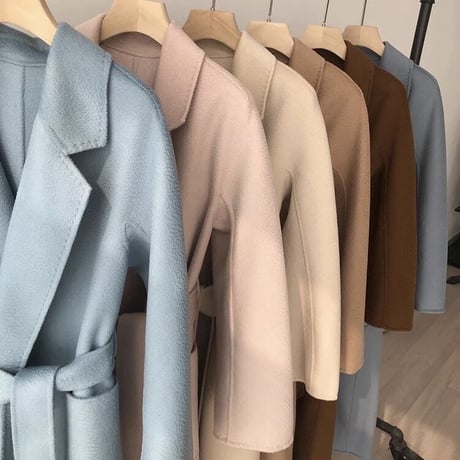 【高品質】カシミヤウール ロングコート 6色展開