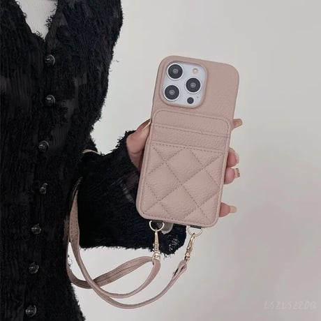 カードケース キルティングストラップiPhoneケース 8色展開