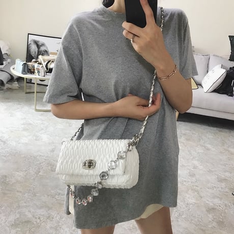 【再販売!!】3way ビジューチェーンバッグ 3色展開