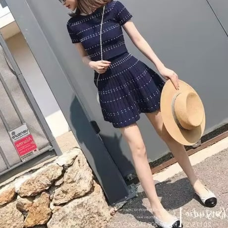 ドットニットセットアップ 2色展開