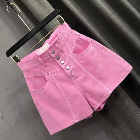ピンクデニムショートパンツ