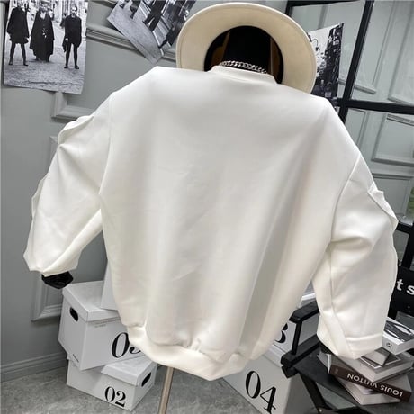 ビジューリボンステッチ スウェットトップス 2色展開