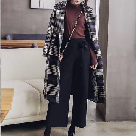 ハイウエストリボン ワイドパンツ 2色展開