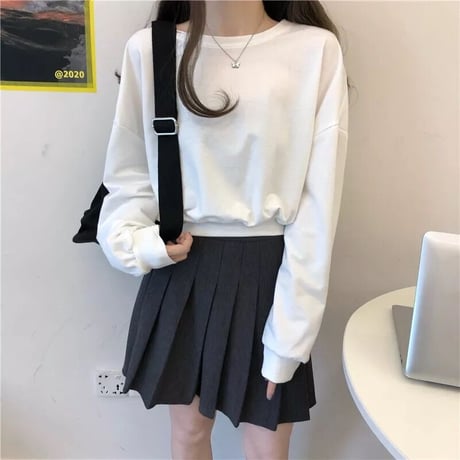 バックリボン ショートスウェット 3色展開