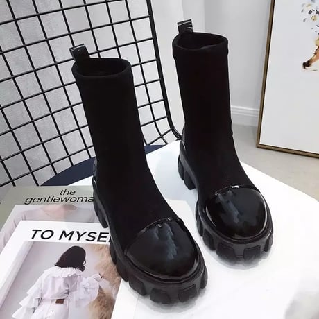 【Beigh 24.0即納】異素材mix ゴアショートブーティ 2色展開