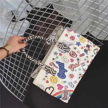 2wayカラフルグラフィック バッグ 2色展開
