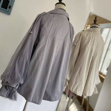 メッシュスリーブ トレンチジャケット 5色展開