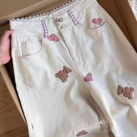 ハートベアーステッチデニム