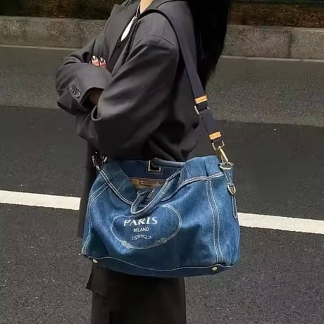 PARISデニムトートバッグ