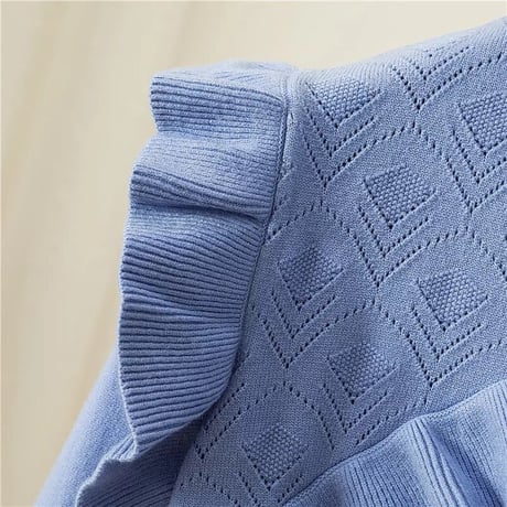 【Blue即納】ハーフフリル タートルネックニット 3色展開
