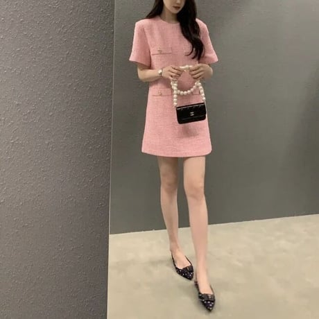 フレンチツイード ワンピース 3色展開