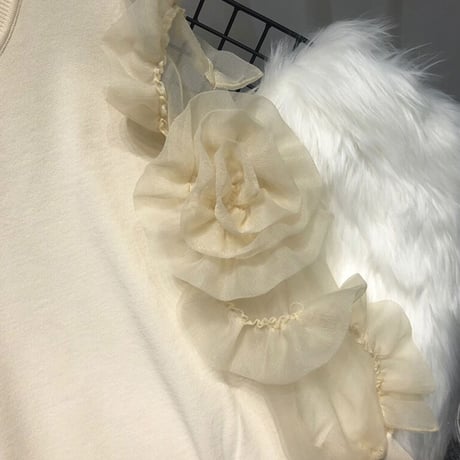 フラワーシースルースリーブ ニット 3色展開