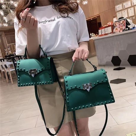2way スタッズ ジェリーバッグ 5色展開