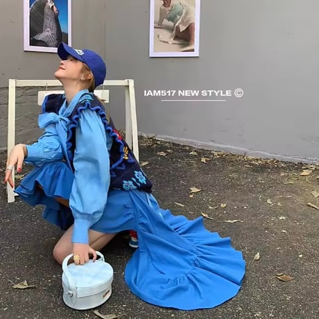 フラワーフリルニットベスト