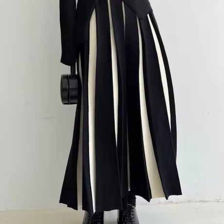 ストライププリーツニットスカート 3色展開