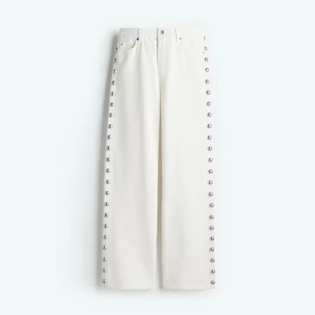 サイドリベットハイウエストデニムパンツ 2色展開
