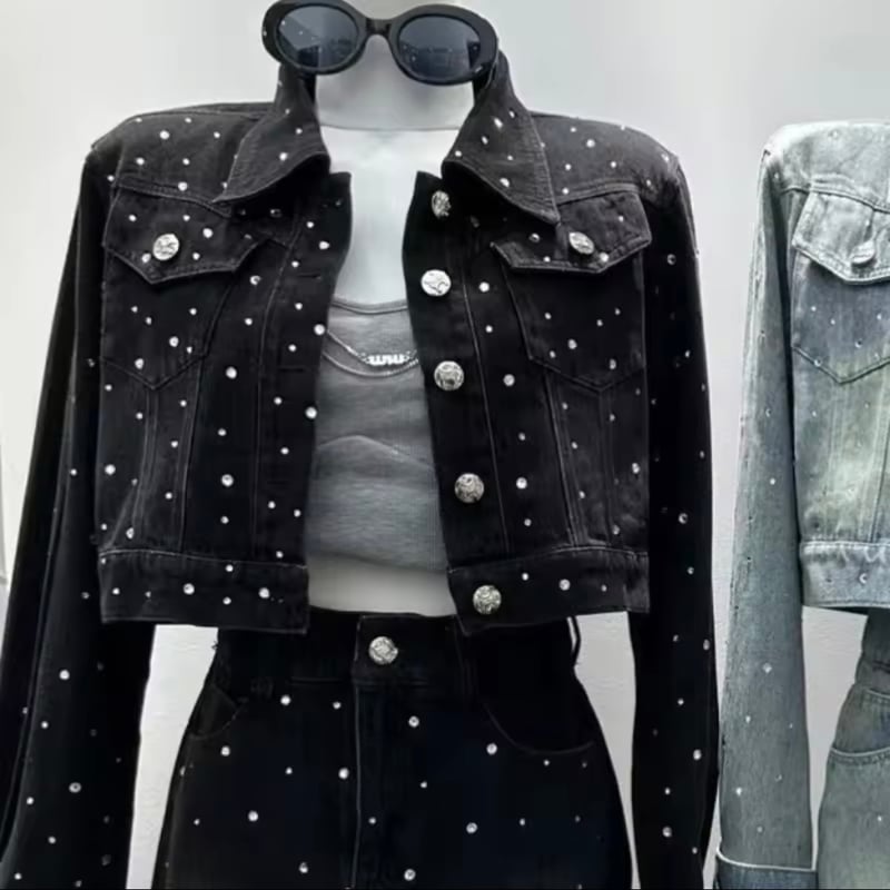 ラインストーンデニムセットアップ 2色展開 | Selectshop.Joie ラインストーンデニムセットアップ 2色展開 | Selectshop.Joie
