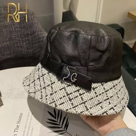 ツイード切り替え ストーンバケットハット 3色展開