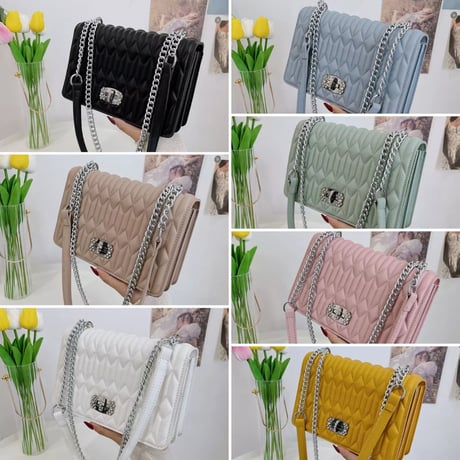 カラーキルティング ストラップチェーンバッグ 7色展開