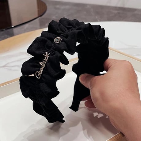 ゴールドモチーフ ギャザーカチューシャ 4色展開