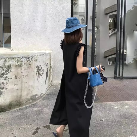 ギャザースリーブ オールインワン 2色展開