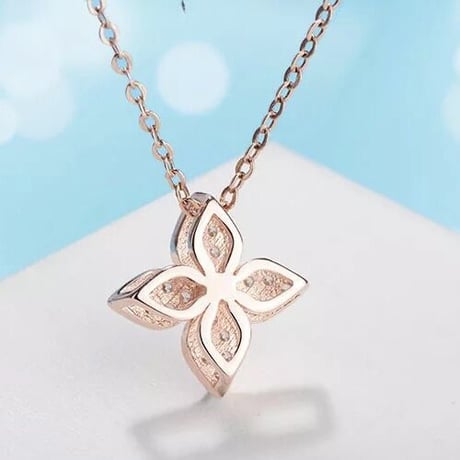 キュービックジルコニア フラワーネックレス 2色展開