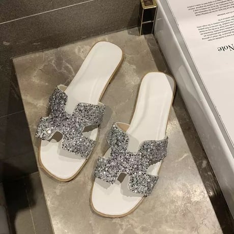 ビジューカラー フラットサンダル 8色展開