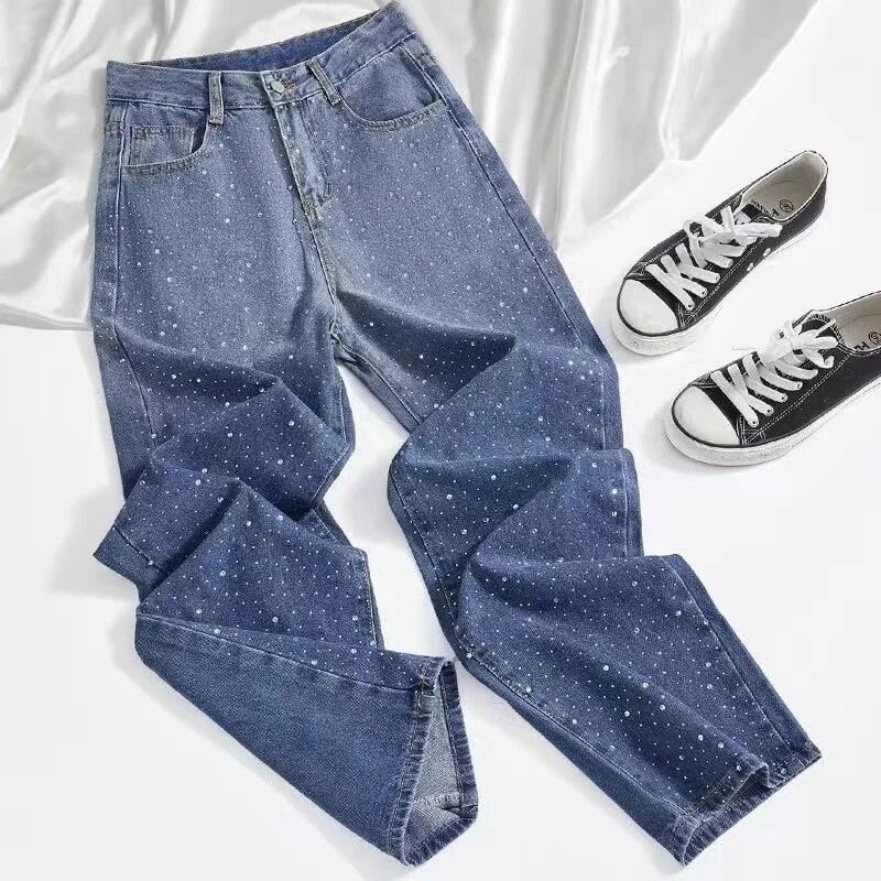 ラインストーンデニム ラインストーンデニムパンツ KDS346 – 100StarS