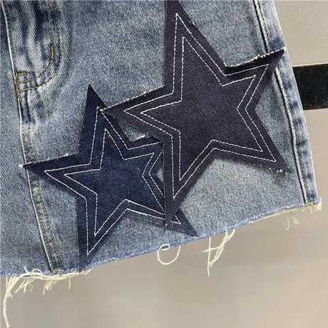 スターステッチ デニムスカート 2色展開