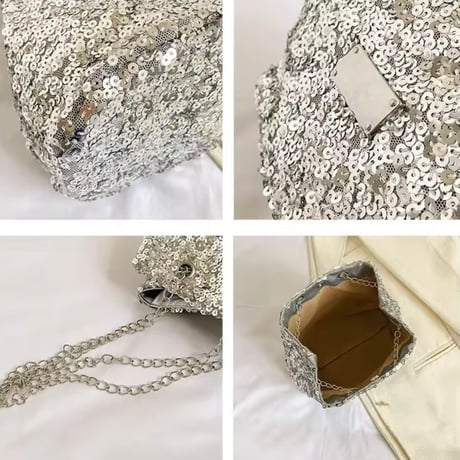 スパンコールバケットバッグ 3色展開